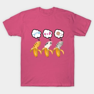 Three Banana Cat Valentine T-Shirt